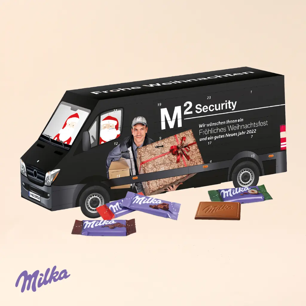 3D Adventskalender "Transporter" mit Milka Schokolade 