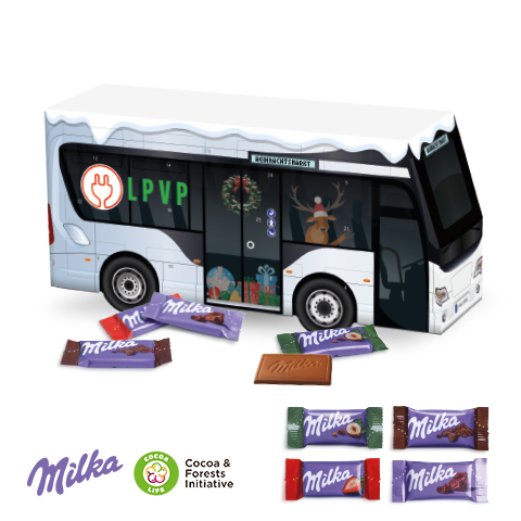 [95170] 3D Adventskalender "Bus" mit Milka Schokolade 
