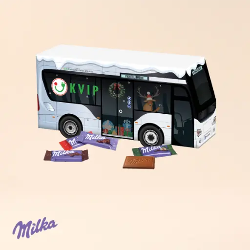 [95170] 3D Adventskalender "Bus" mit Milka Schokolade 