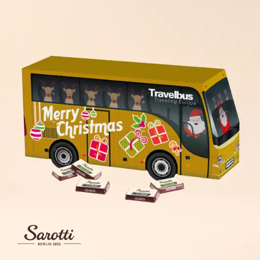 [95169] 3D Adventskalender "Bus" mit Sarotti Fairtrade® 