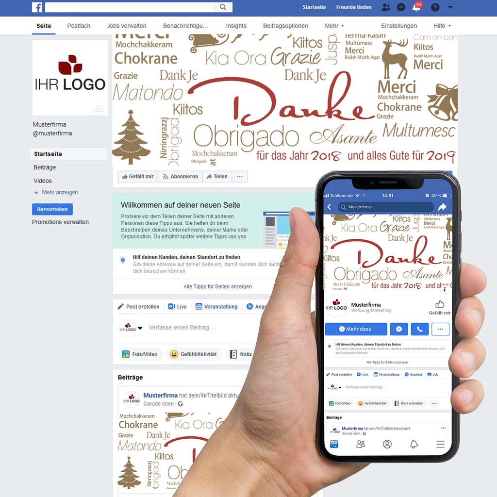 Karte: Facebook-Titelbild "Internationales Danke"