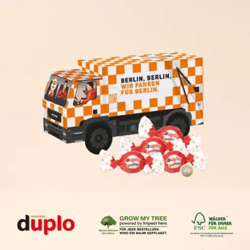 [95542] 3D Präsent "LKW" mit duplo Knusperlen 
