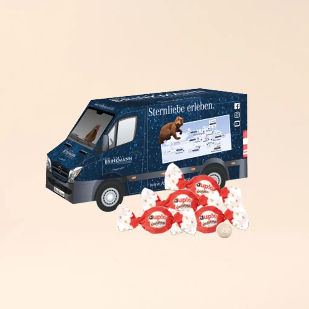 3D Präsent "Transporter" mit duplo Knusperlen 