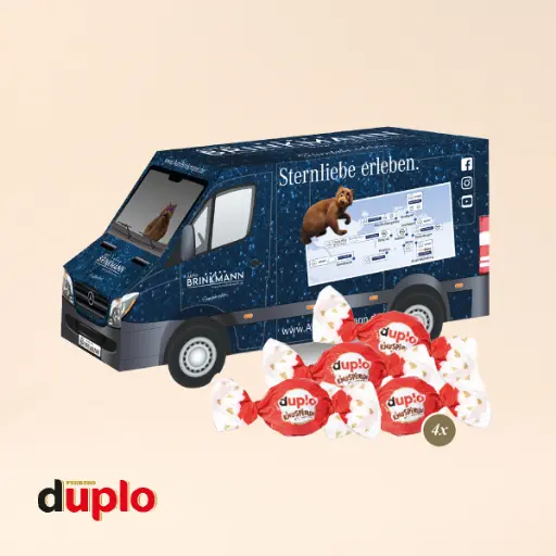 [95547] 3D Präsent "Transporter" mit duplo Knusperlen 