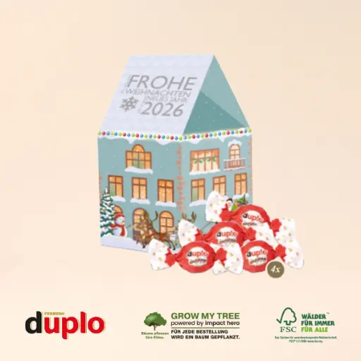 [95552] 3D Präsent "Haus" mit duplo Knusperlen 