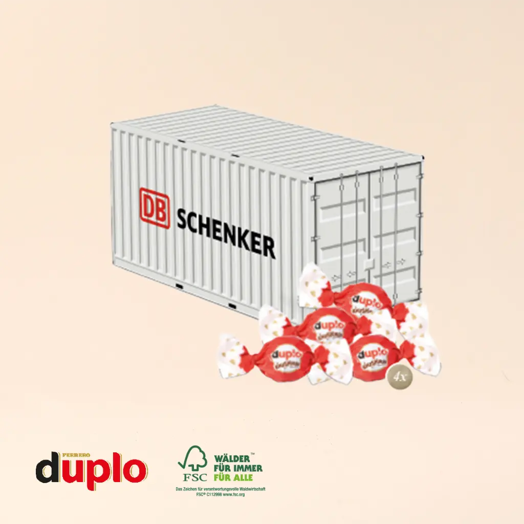 3D Präsent "Container" mit duplo Knusperlen 