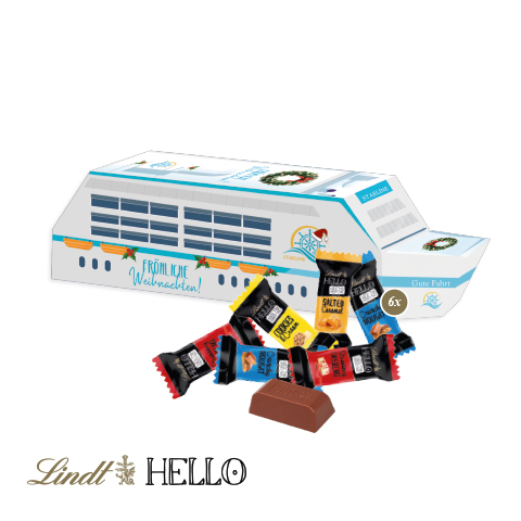 [95595] 3D Präsent "Schiff" mit Lindt HELLO 