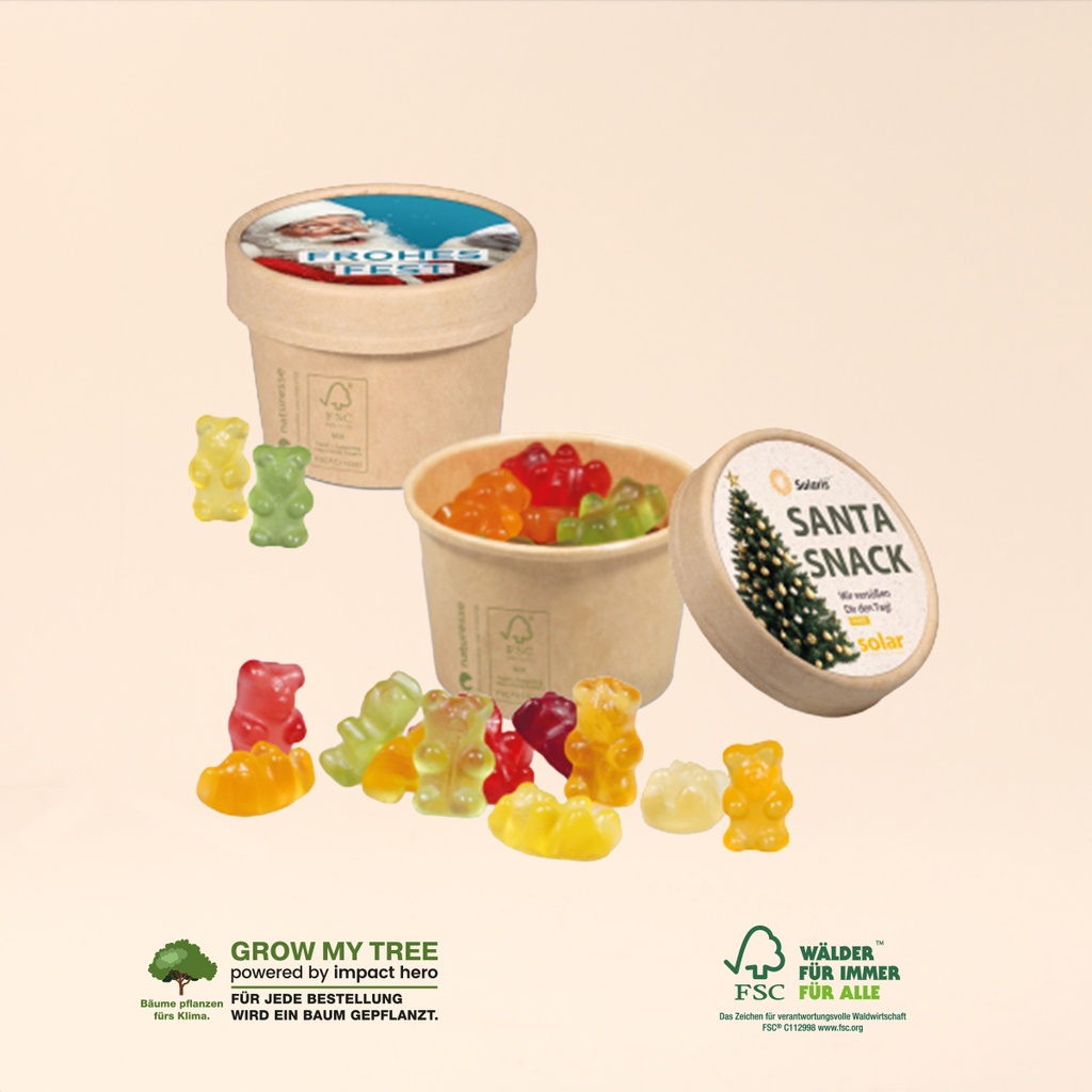 Werbe Fruchtgummi Paperbox mit Einleger 