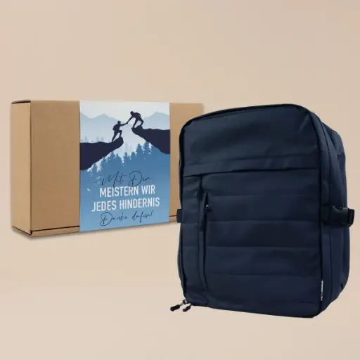 [WP13602] Geschenkset Rucksack "Mit Dir meistern wir jedes Hindernis!"