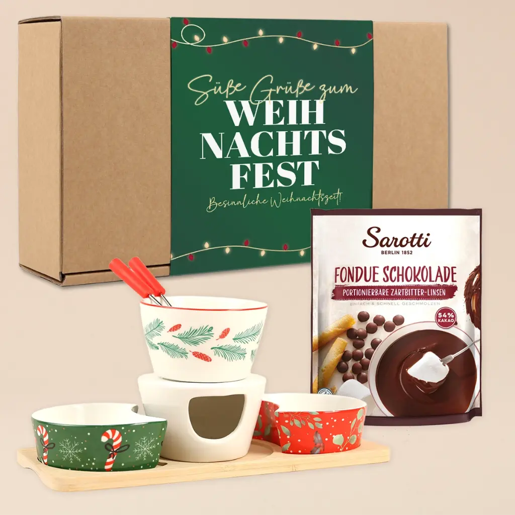 Geschenkset Schokoladenfondue "Süße Grüße zum Fest"