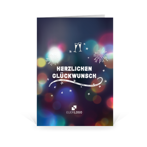 [MG107] Karte: Glückwunsch Feuerwerk (Wir gestalten gratis für Dich)