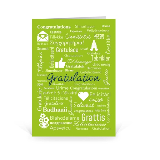 [MG111] Karte: Gratulation - International (Wir gestalten gratis für Dich)