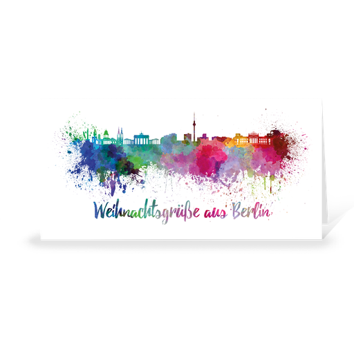 [WP10982] Karte: Skyline aquarell - Berlin (Wir gestalten gratis für Dich)