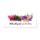 Karte: Skyline aquarell - Hamburg