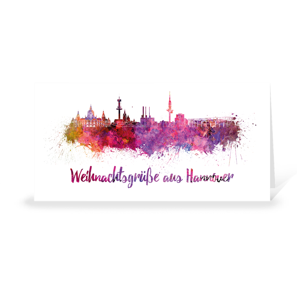 Karte: Skyline aquarell - Hannover