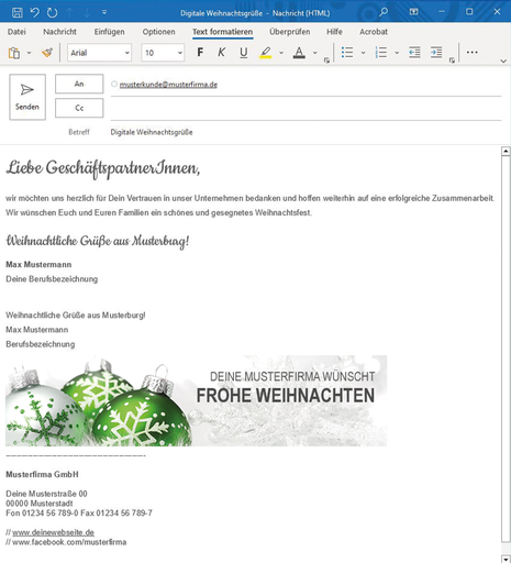 [WP11630] Karte: E-Mail-Signatur "Weihnachtskugel 01"