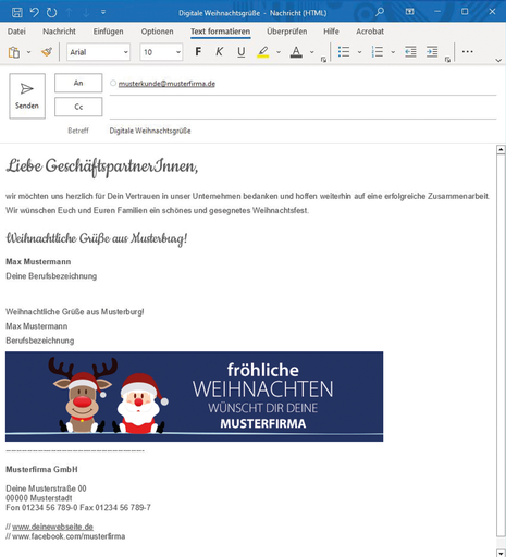 [WP11632] Karte: E-Mail-Signatur "Weihnachtsteam"