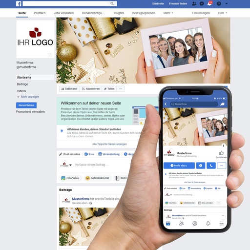 [WP11579] Karte: Facebook-Titelbild "Fotokarte Glamour"