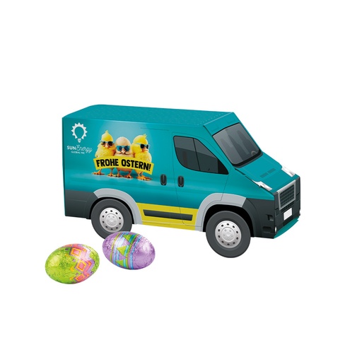 [1297-O-TRANSPORTER] 3D-Präsent Transporter, Klett Ostereier