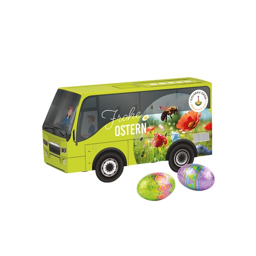 [1297-O-BUS] 3D-Präsent Bus, Klett Ostereier