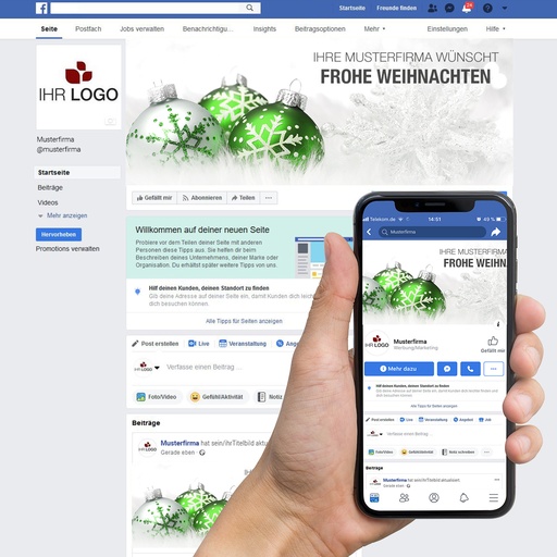 [WP11583] Karte: Facebook-Titelbild "Weihnachtskugel 01"