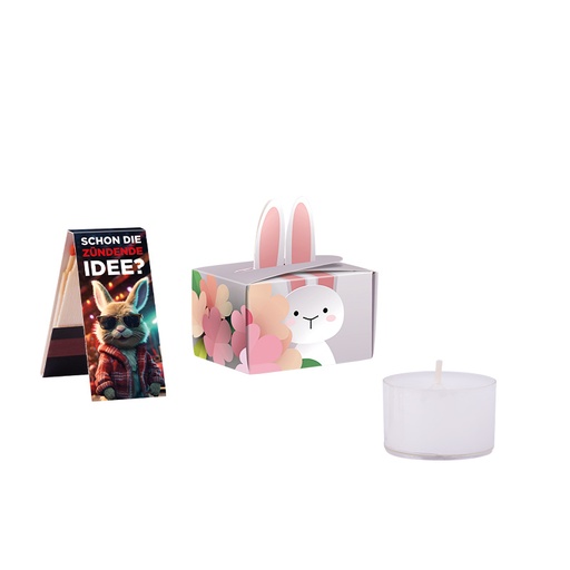 [1271-O] Geschenkbox Mini Hasenohren, Teelicht