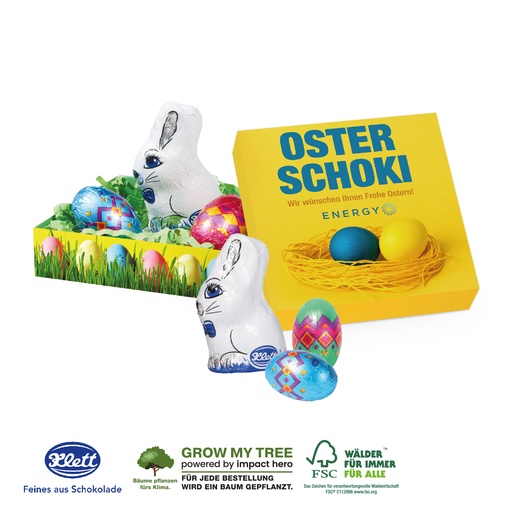 [94677] Kleines Osternest mit Klett Schokolade