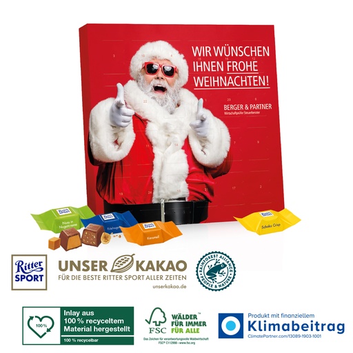 [95196-W] Adventskalender Quadratisch - Ritter SPORT Schokowürfel