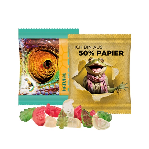 [1021] Minitüte, 10 g, kompostierbare Folie weiß, Trolli 