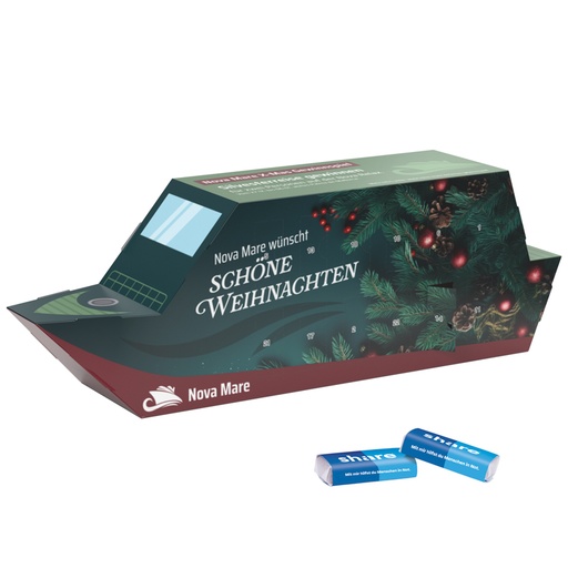 [1294-S] Adventskalender Schiff, share Schokotäfelchen