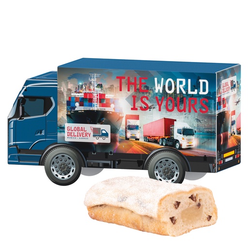 [1297-W-LKW-KM] 3D-Präsent LKW, Mini Christstollen 